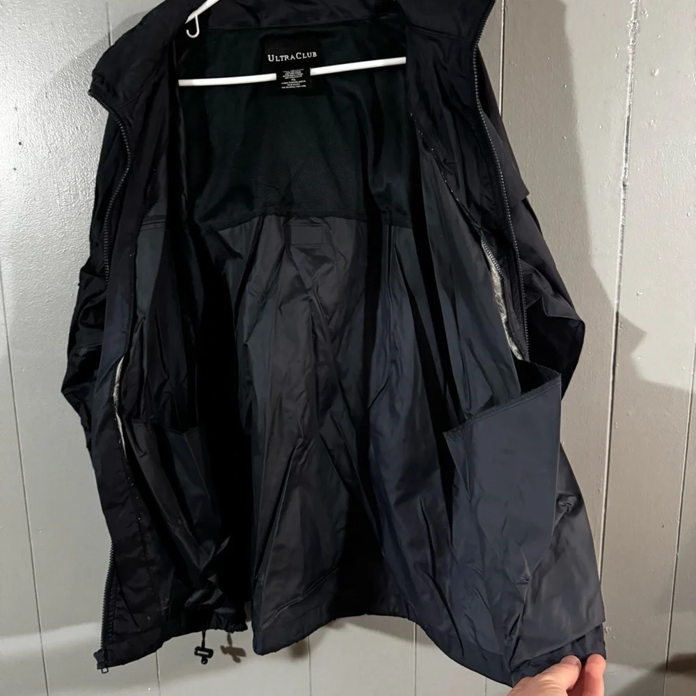 Vtg SUNY Oswego Storm Chasers Rain Jacket Men’s XL Navy Blue With Hood Very Rare